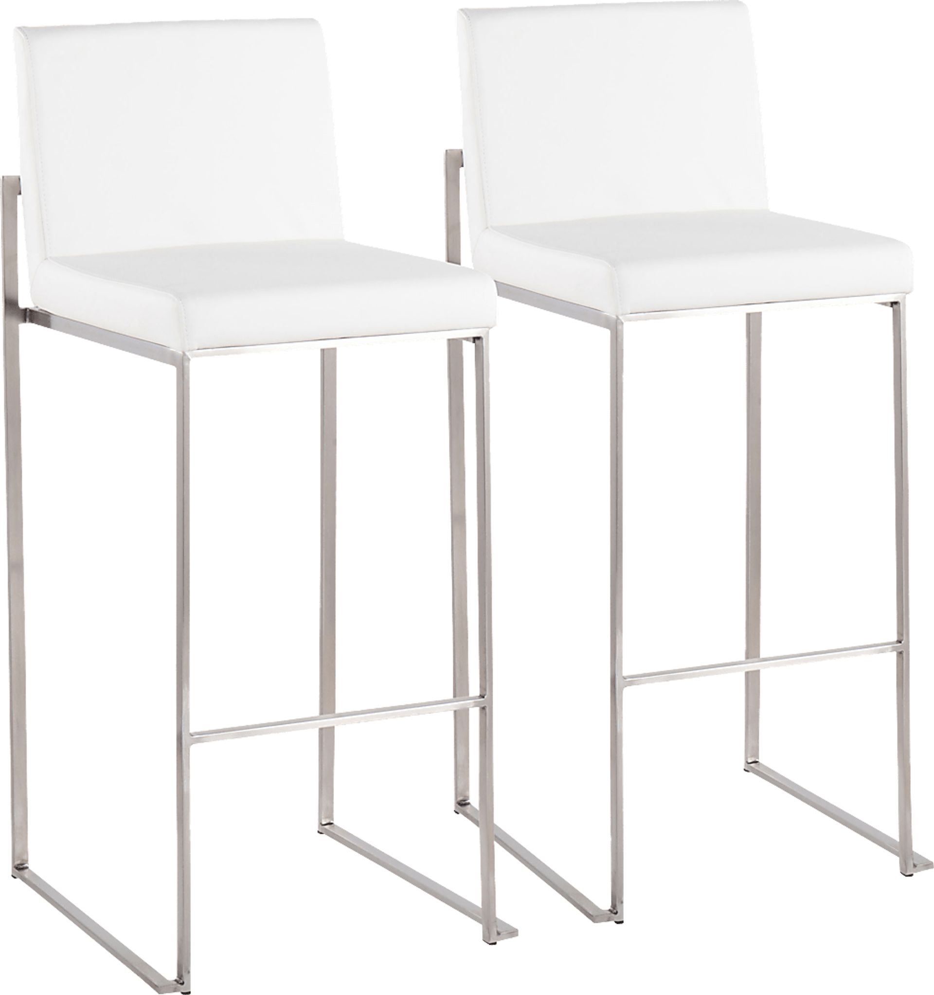 Nowotny White Silver Barstool Set of 2 - Image 1