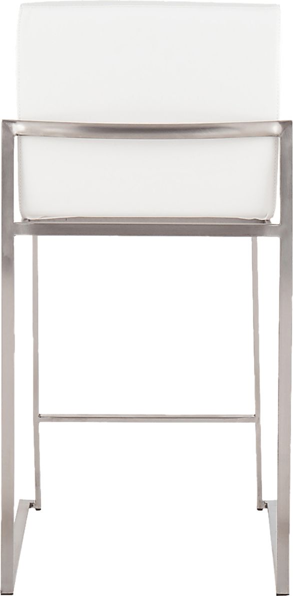 Nowotny White Silver Counter Height Stool Set of 2