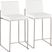 Nowotny White Silver Counter Height Stool Set of 2