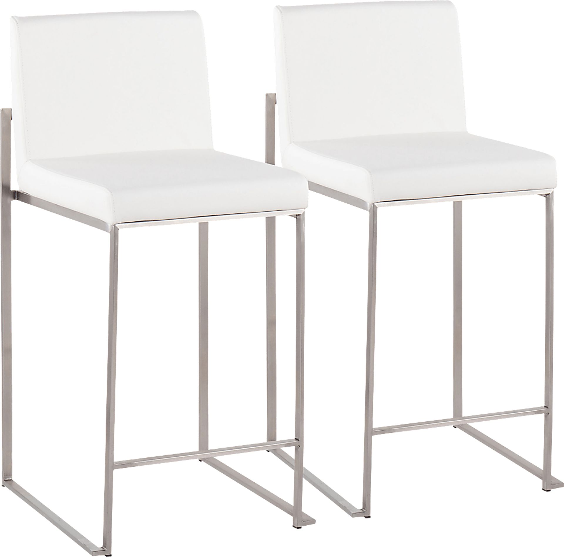 Nowotny White Silver Counter Height Stool Set of 2 - Image 1