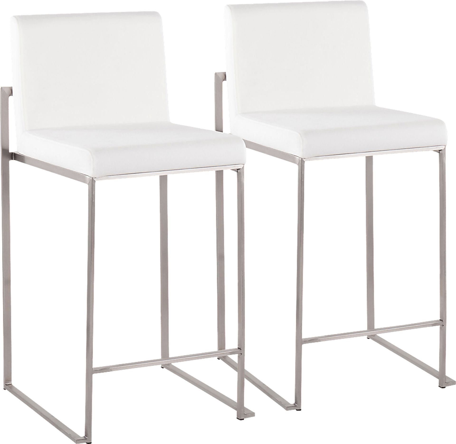 Nowotny White Silver Velvet Counter Height Stool Set of 2 - Image 1
