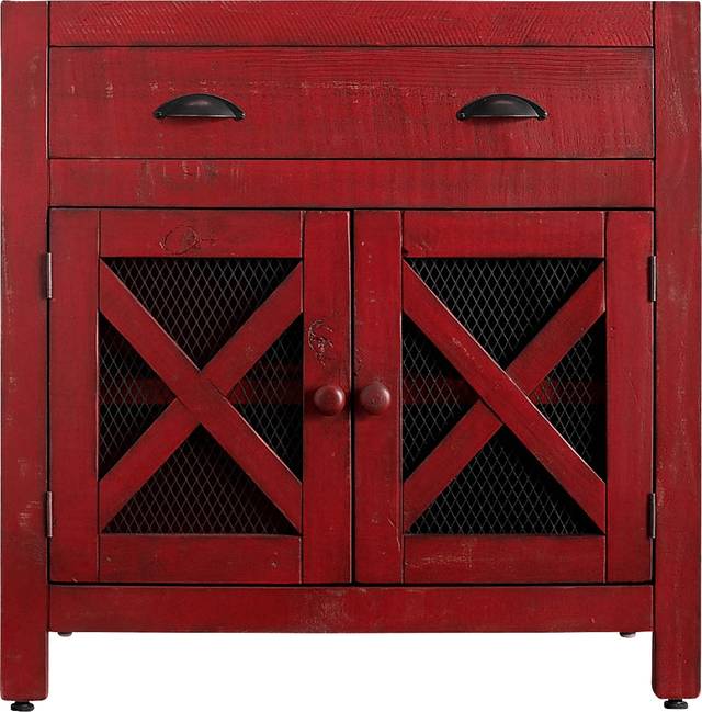 Noxubee Red Accent Cabinet - Thumbnail - Image 2