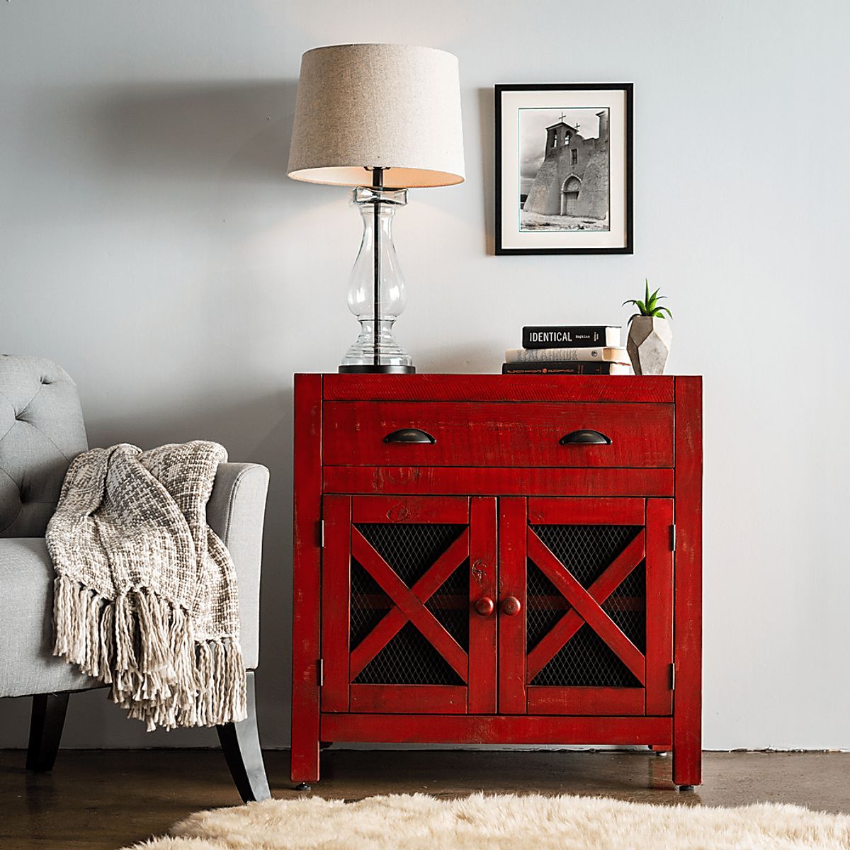 Noxubee Red Colors Accent Cabinet | Rooms to Go