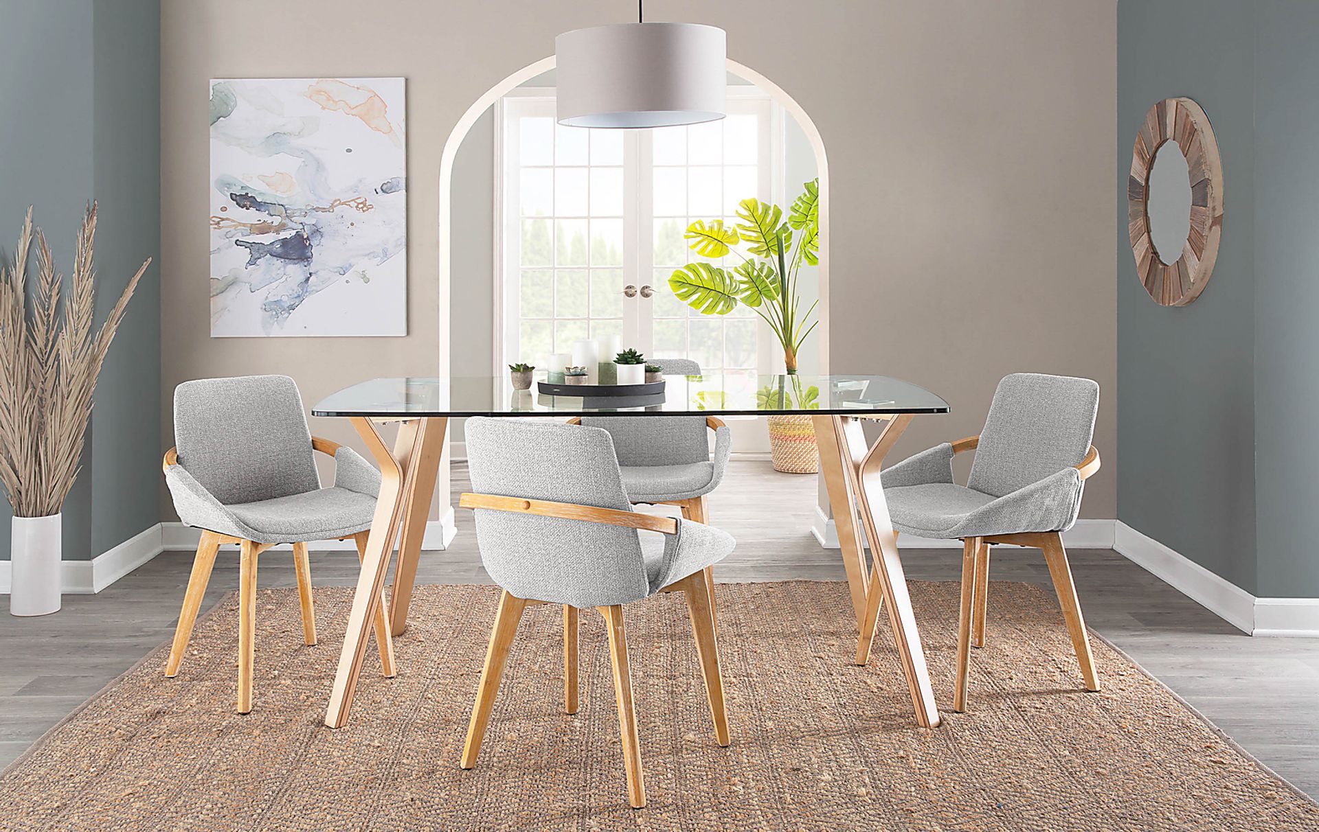 Nuckols Light Gray Arm Chair - Image 8