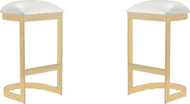 Nunnelee White Barstool, Set of 2 - Thumbnail - Image 1