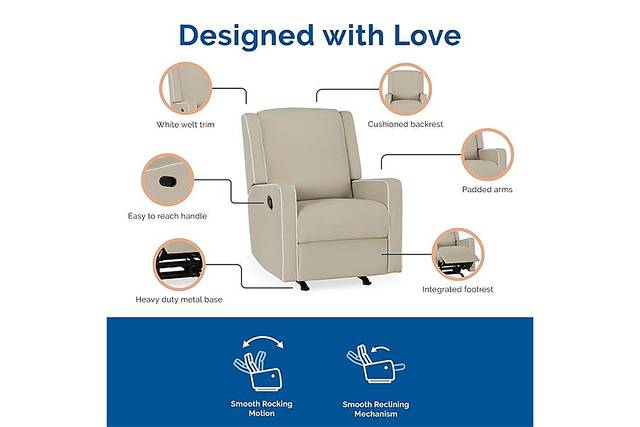 Nursery Ailla Beige Glider Recliner - Thumbnail - Image 5