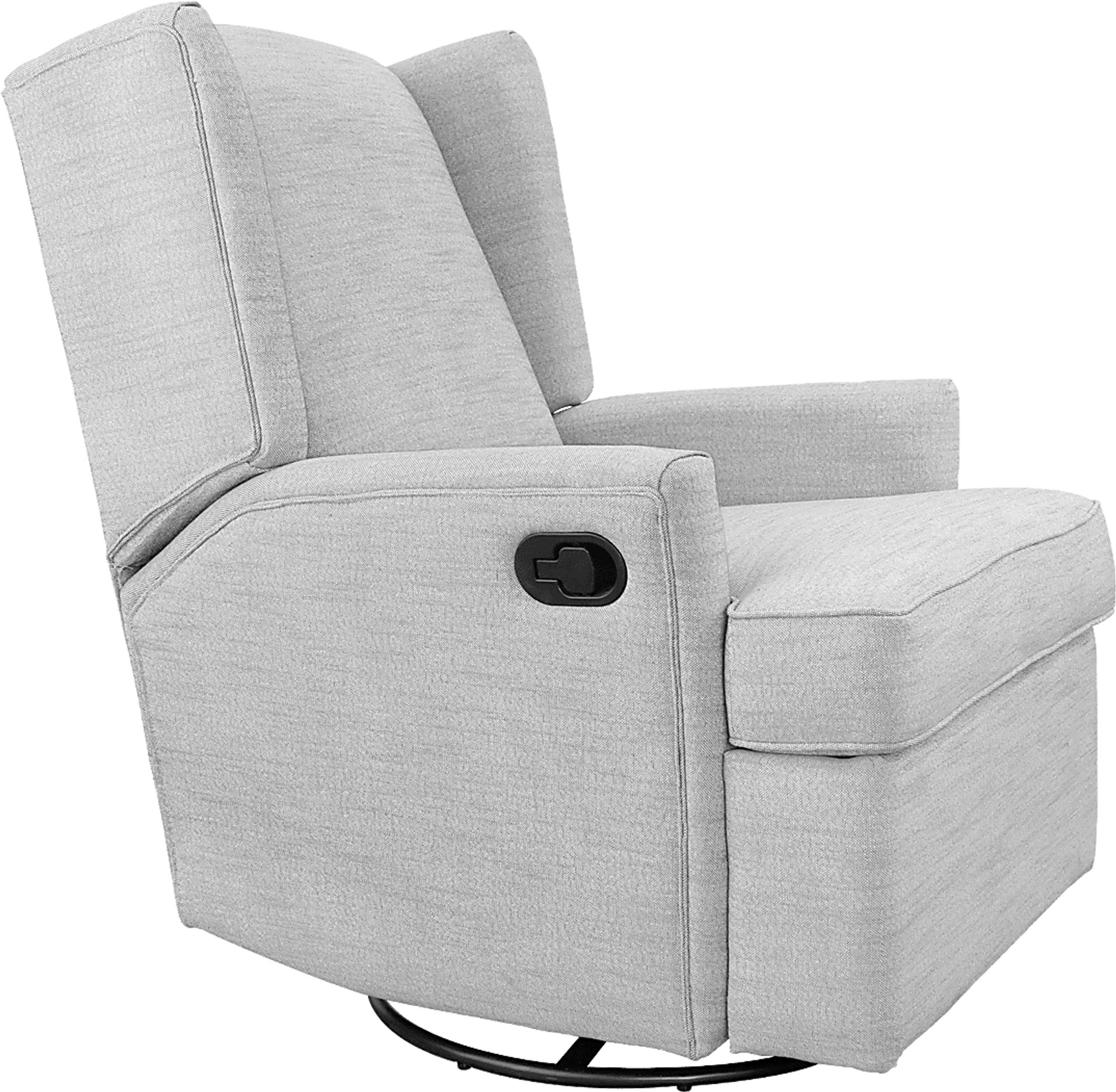 Nursery Alondria Light Gray Swivel Recliner - Image 2