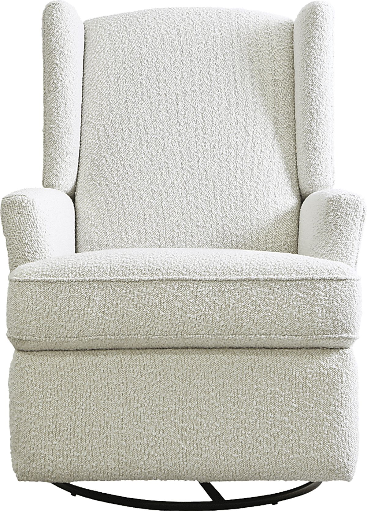 Alondria White Polyester Fabric Nursery Swivel Recliner | Rooms to Go