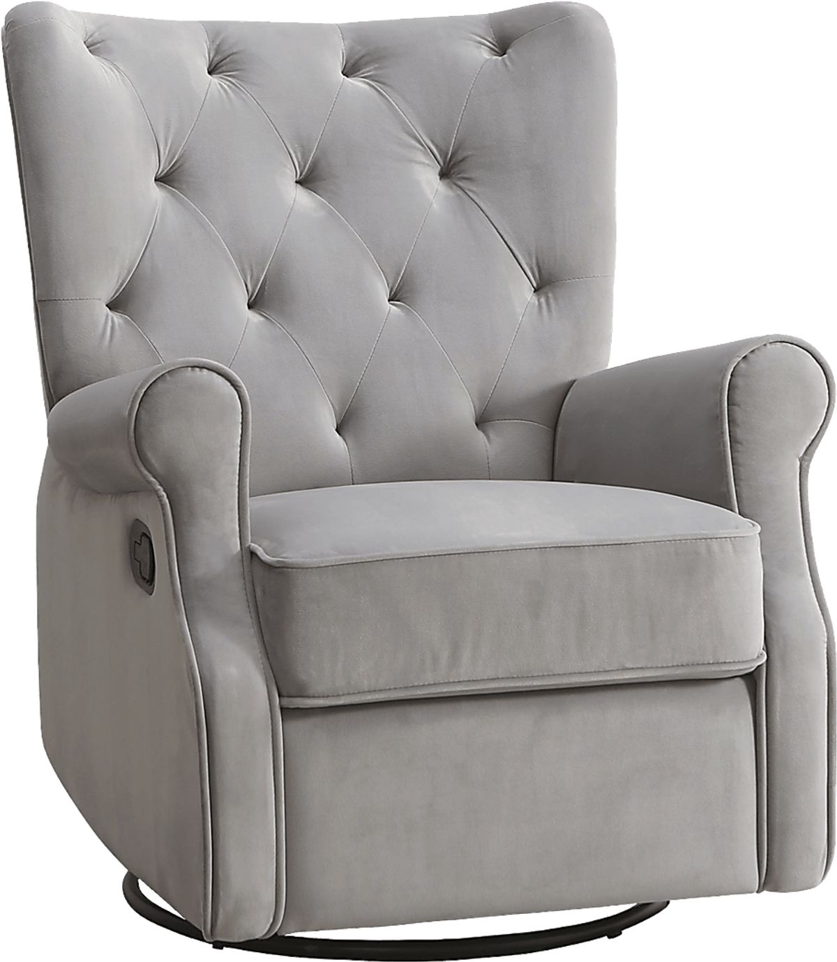 Alyna Gray Polyester Fabric Nursery Swivel Recliner Rooms to Go