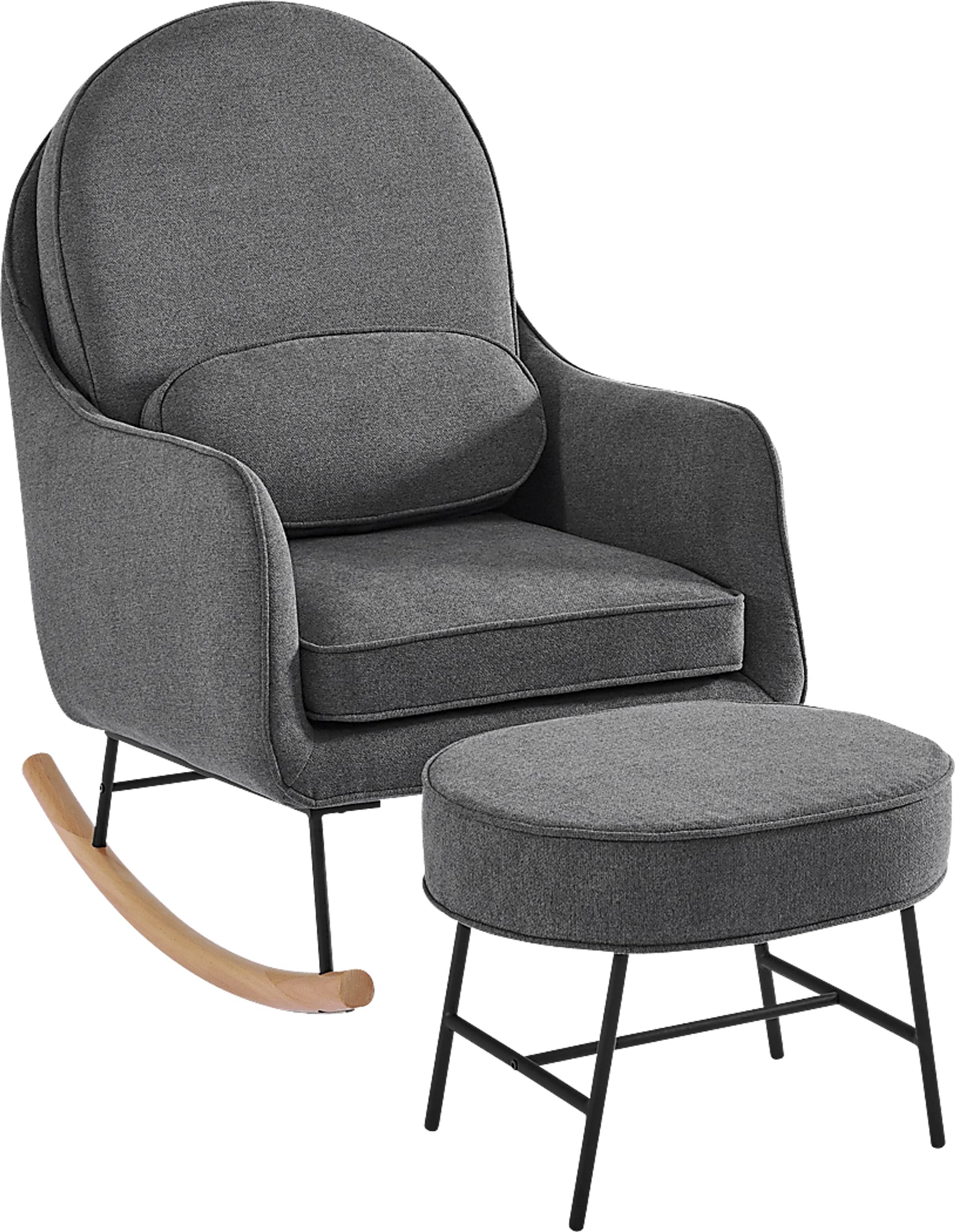 Nursery Annick Dark Gray Ottoman - Image 4