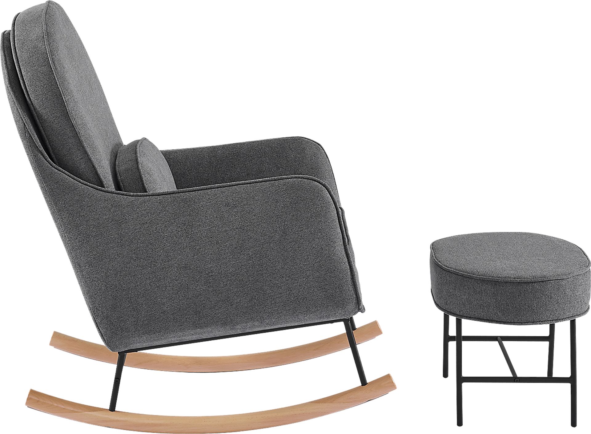 Nursery Annick Dark Gray Ottoman - Image 5