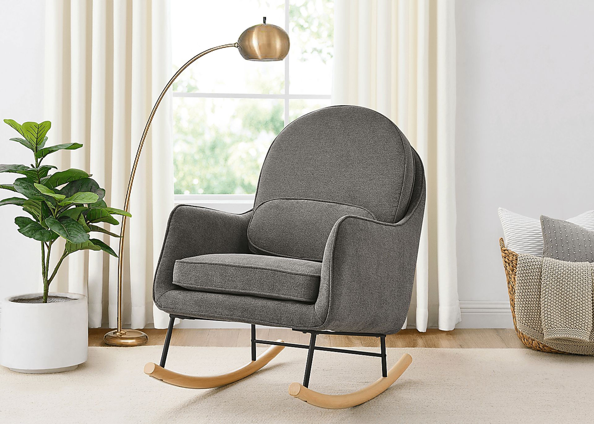Nursery Annick Dark Gray Rocker - Image 3