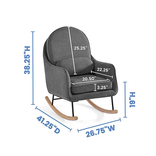 Nursery Annick Dark Gray Rocker - Thumbnail - Image 4