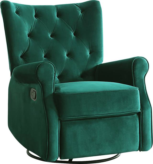 Nursery Apato I Green Swivel Recliner - Thumbnail - Image 1