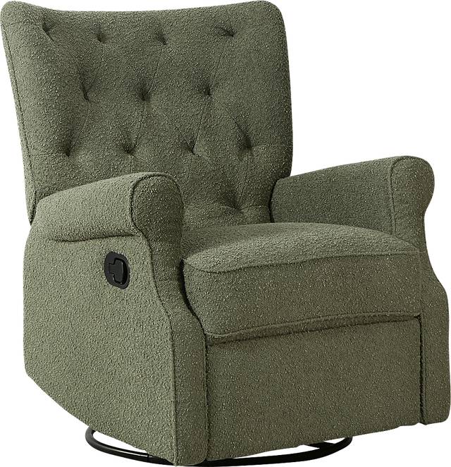 Nursery Apato II Green Swivel Recliner - Thumbnail - Image 2