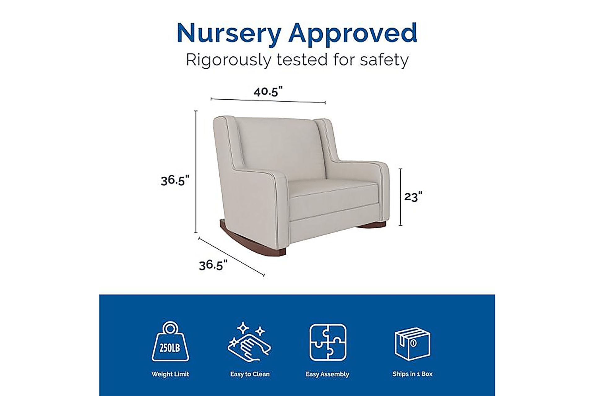 Nursery Arelo Beige Rocker Chair - Image 8