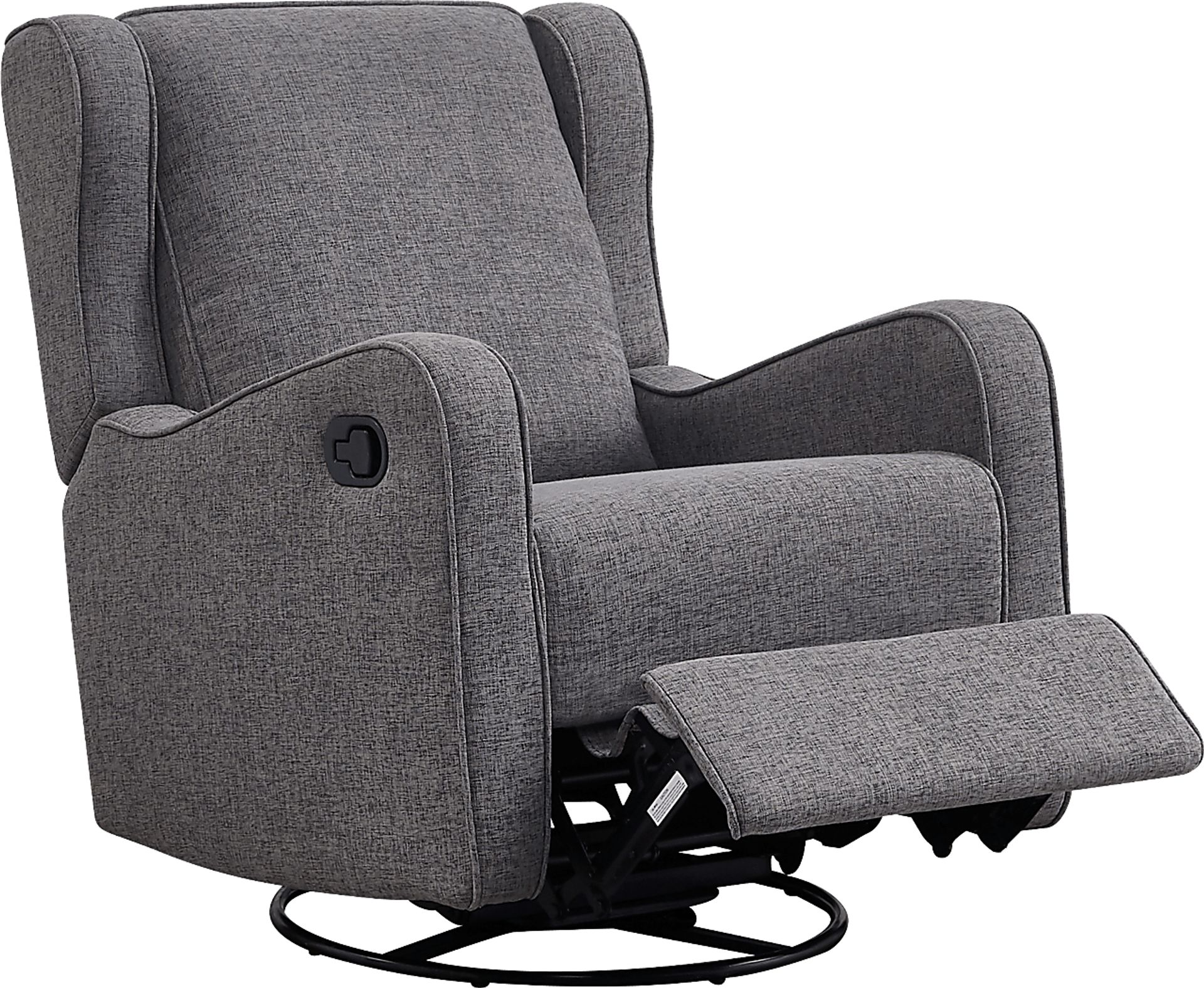 Nursery Camora Dark Gray Swivel Glider Recliner - Image 3