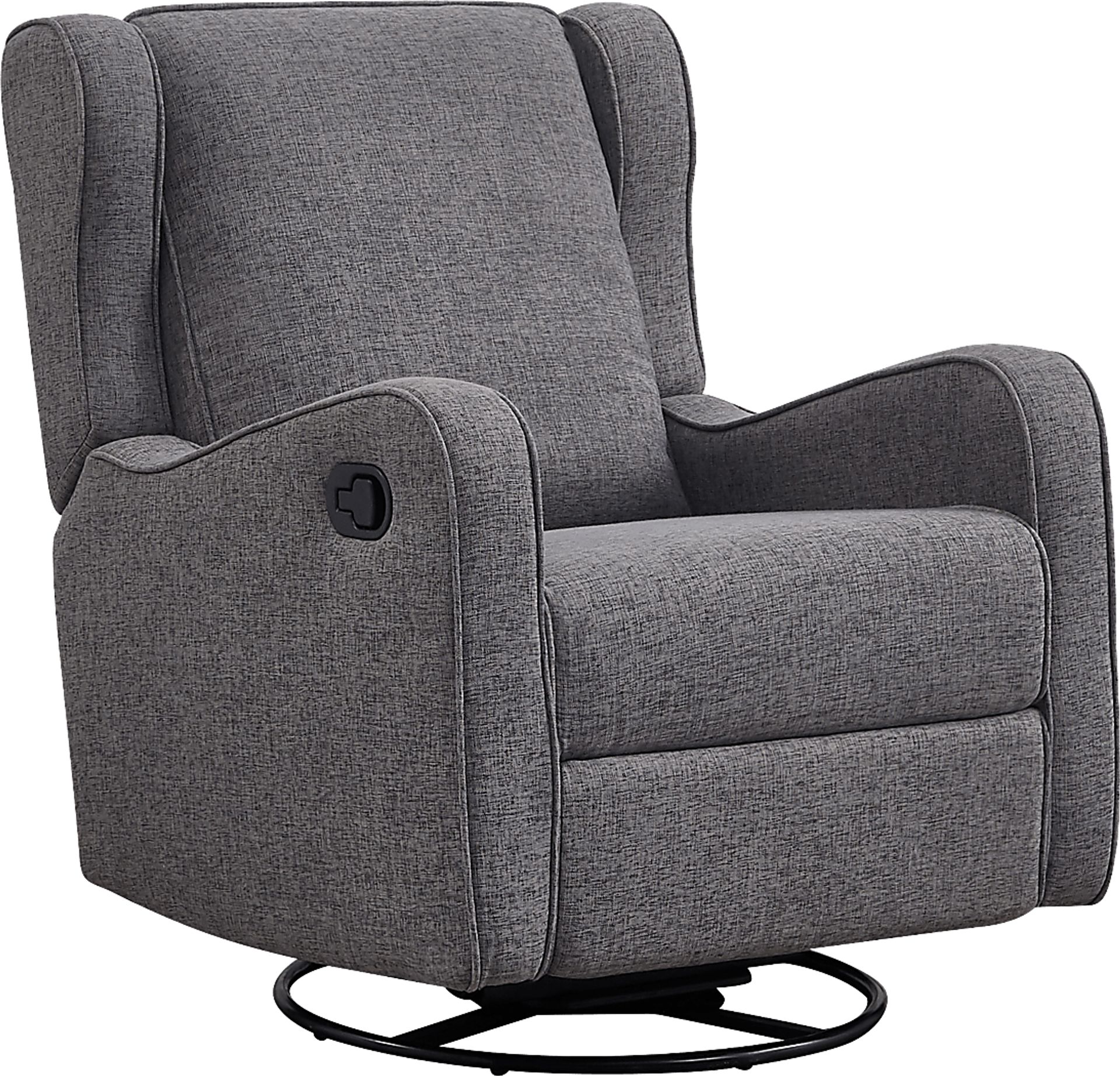 Nursery Camora Dark Gray Swivel Glider Recliner - Image 1