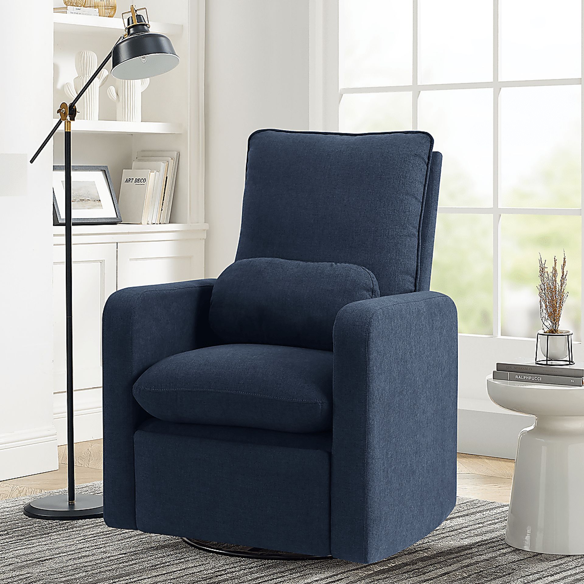 Nursery Cloud Blue Swivel Recliner - Image 2