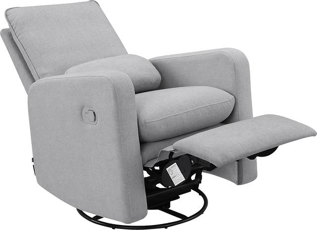 Nursery Cloud Gray Swivel Recliner - Thumbnail - Image 3