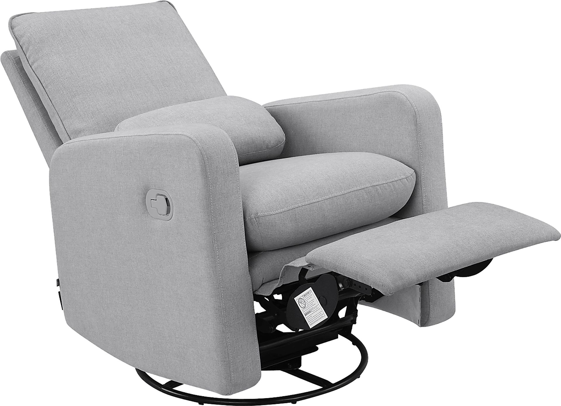 Nursery Cloud Gray Swivel Recliner - Image 3