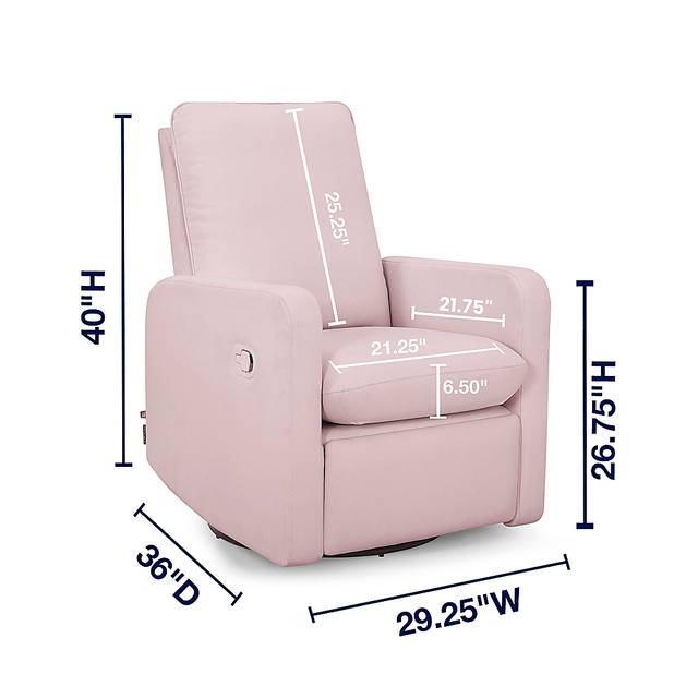Nursery Cloud Pink Swivel Recliner - Thumbnail - Image 3