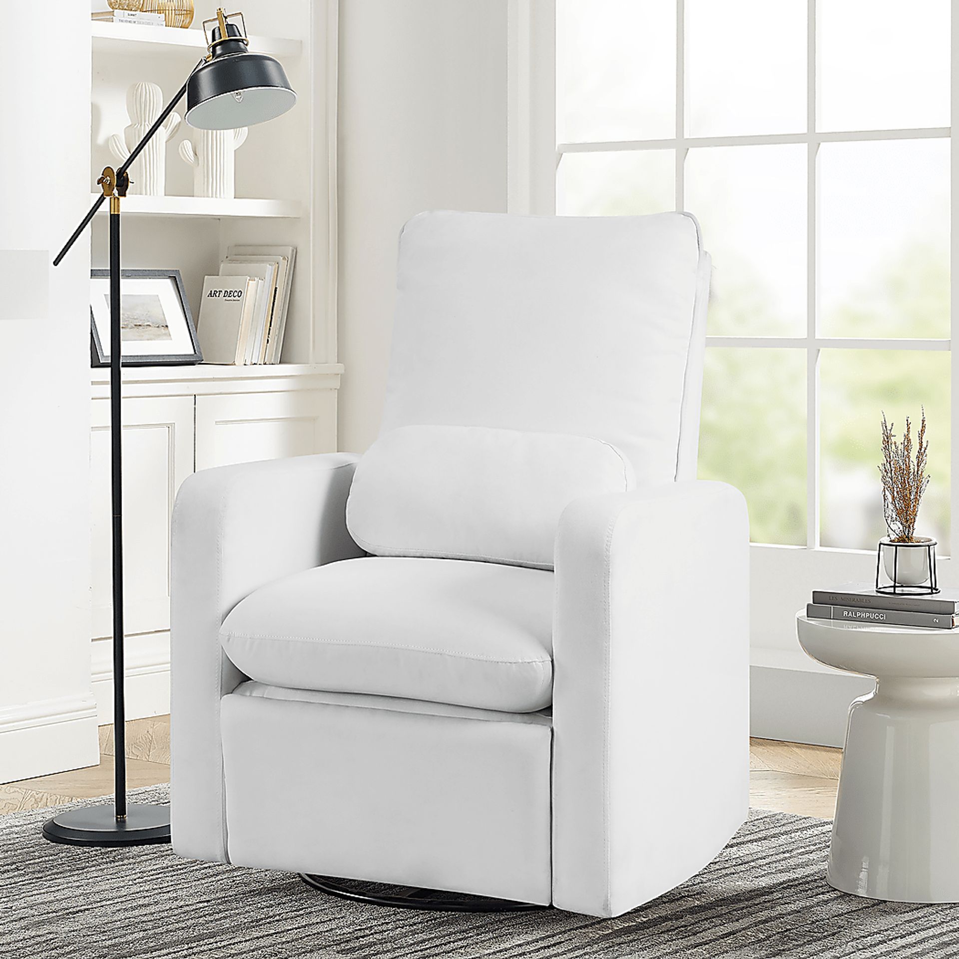 Nursery Cloud White Swivel Recliner - Image 2