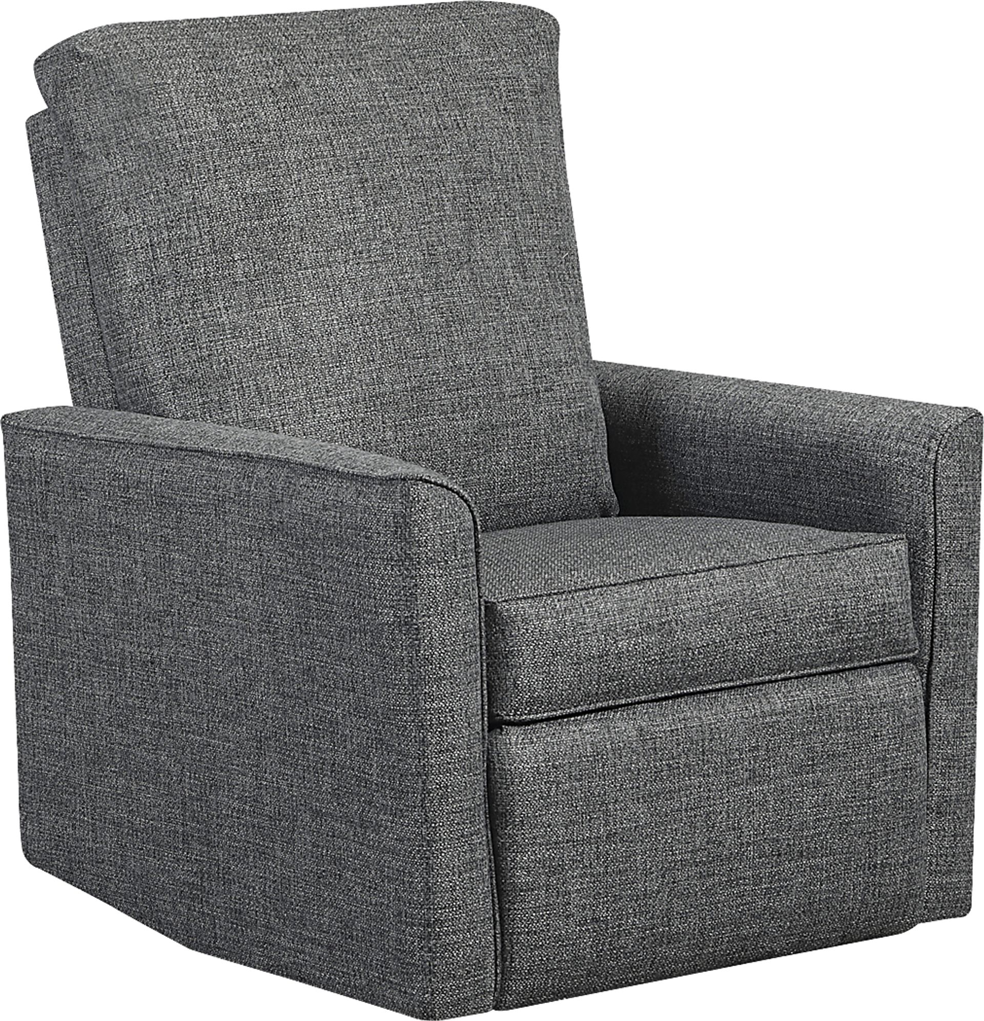 Nursery Cosonee Dark Gray Swivel Recliner - Image 1