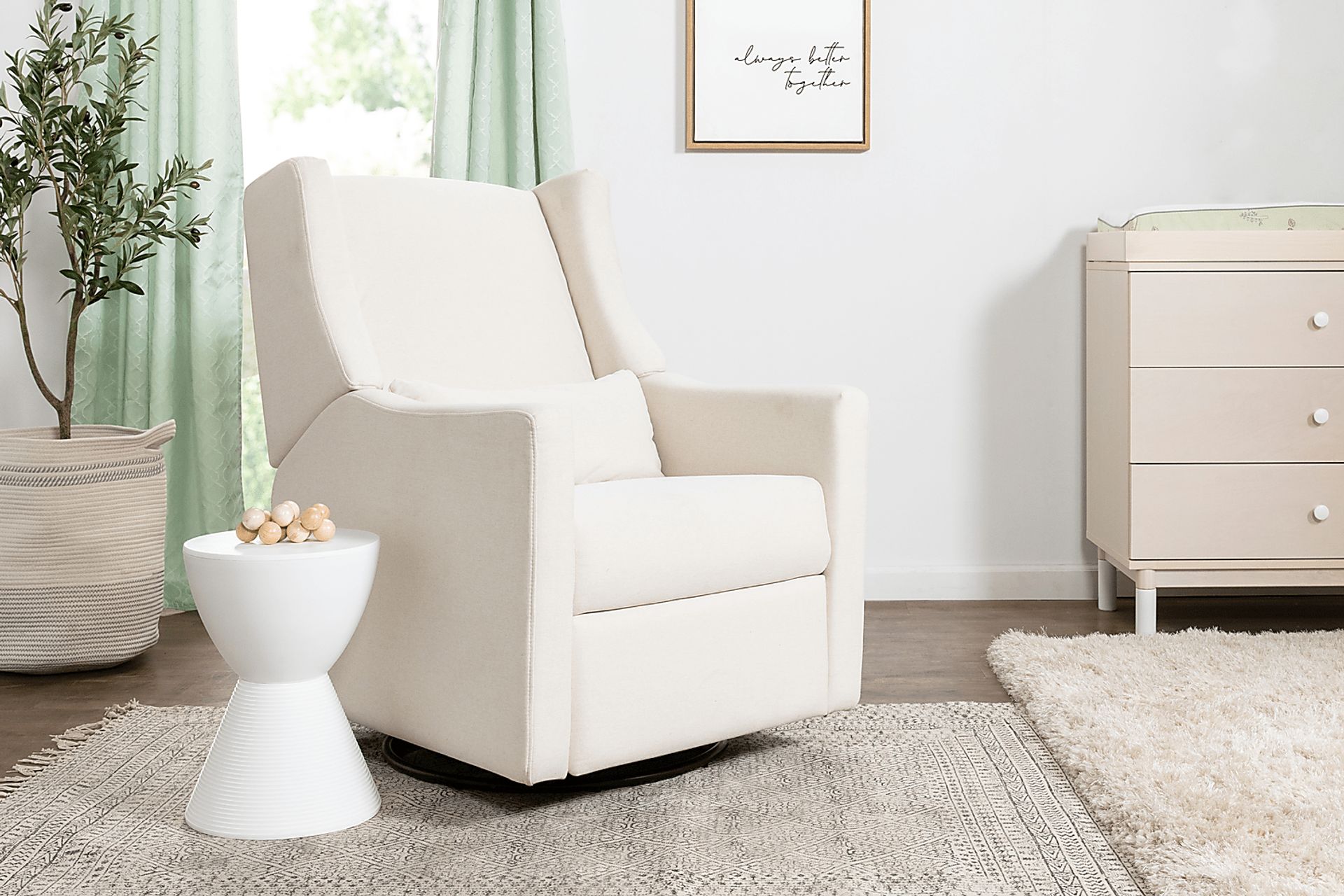 Nursery Cradle Song Cream Power Swivel Glider Recliner - Image 8