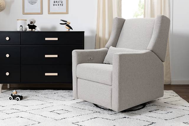 Nursery Cradle Song Gray Power Swivel Glider Recliner - Thumbnail - Image 8