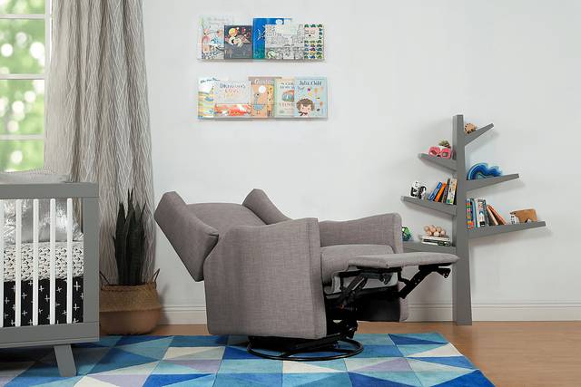 Nursery Cradle Song Gray Swivel Glider Recliner - Thumbnail - Image 4