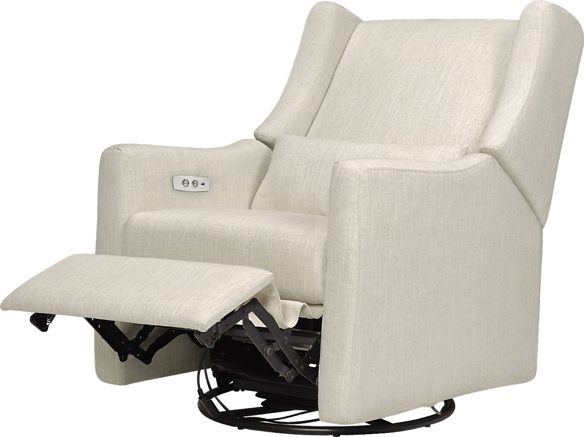 Nursery Cradle Song White Swivel Glider Recliner - Image 6