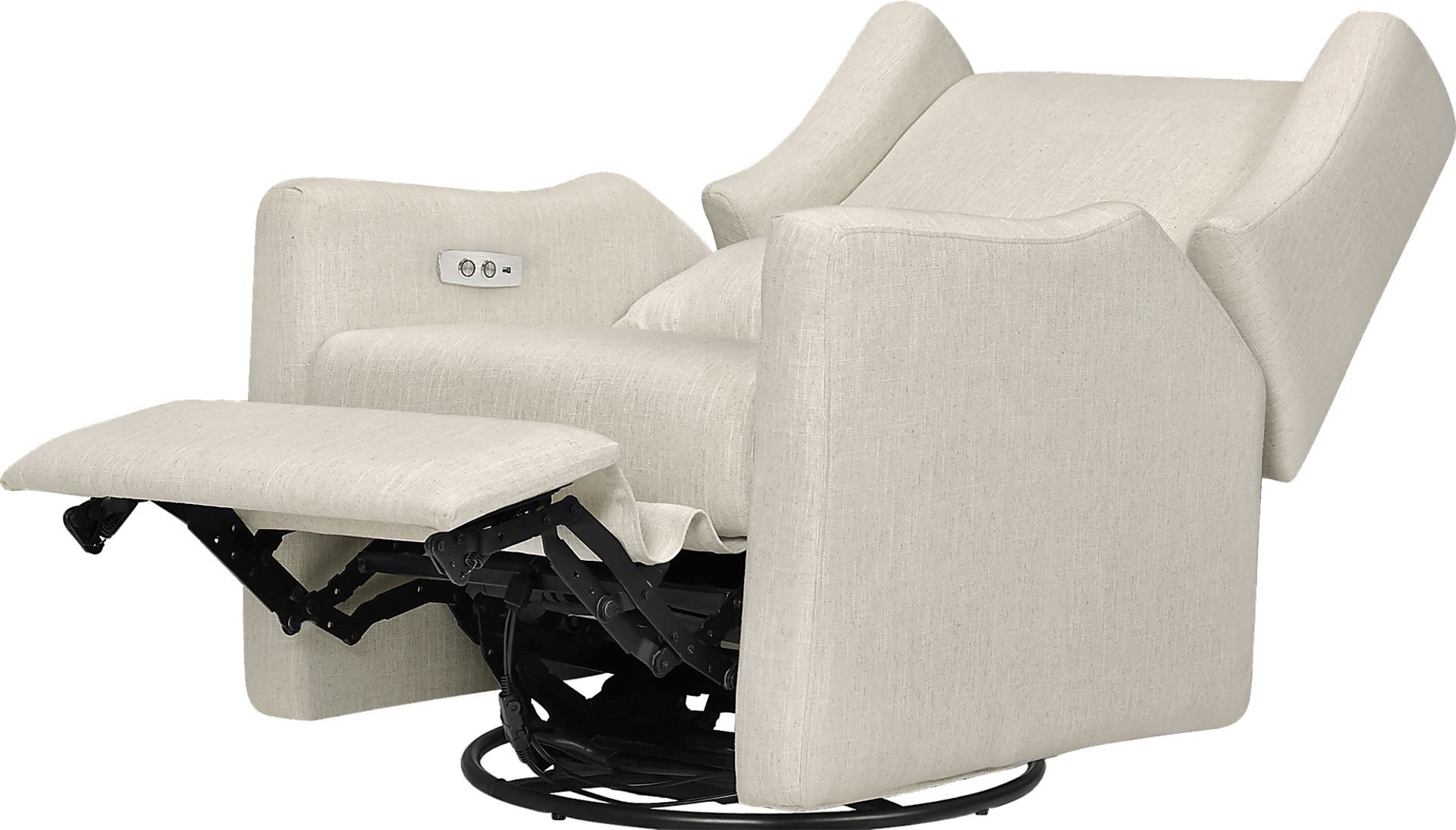 Nursery Cradle Song White Swivel Glider Recliner - Image 7
