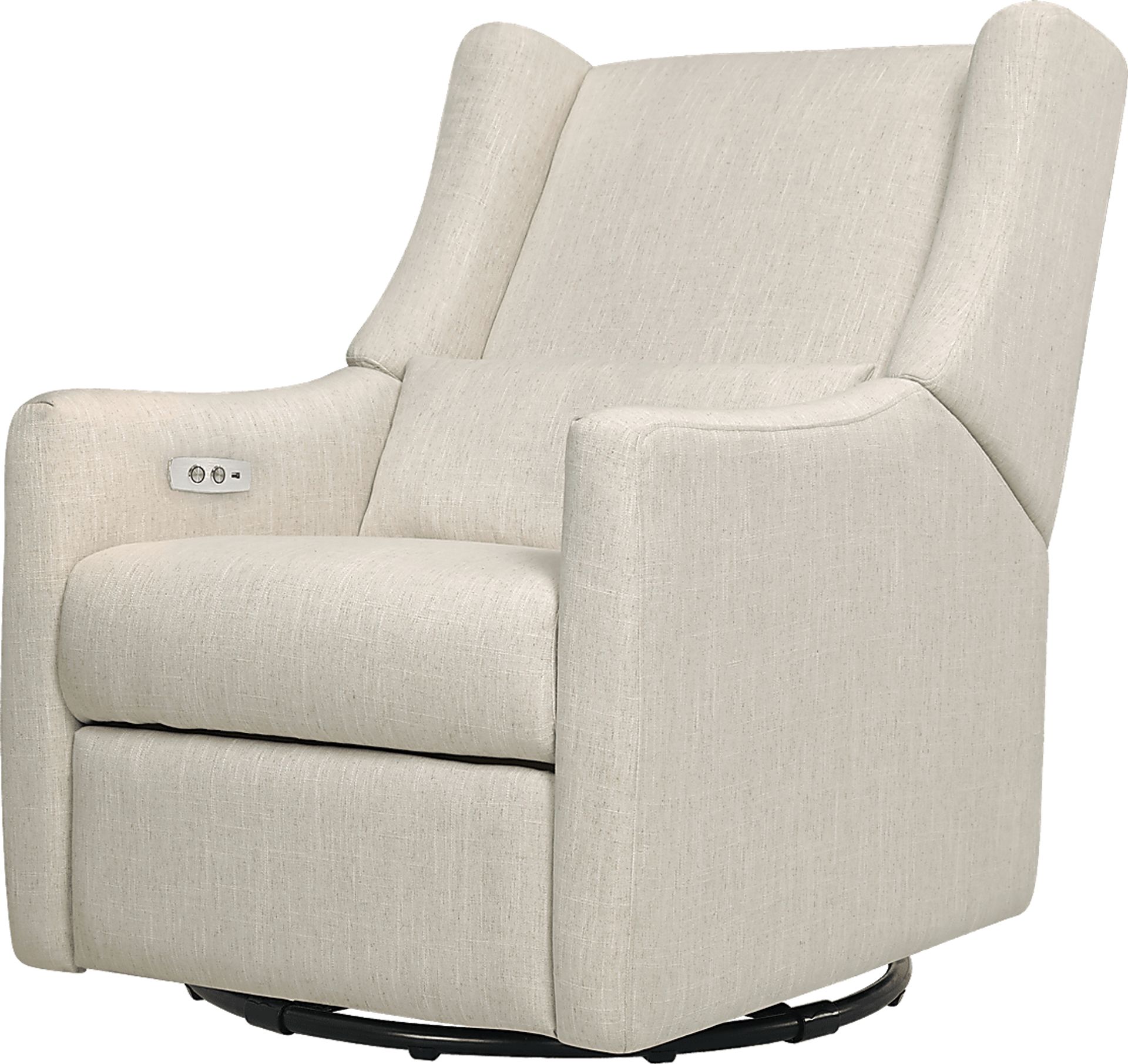 Nursery Cradle Song White Swivel Glider Recliner - Image 1