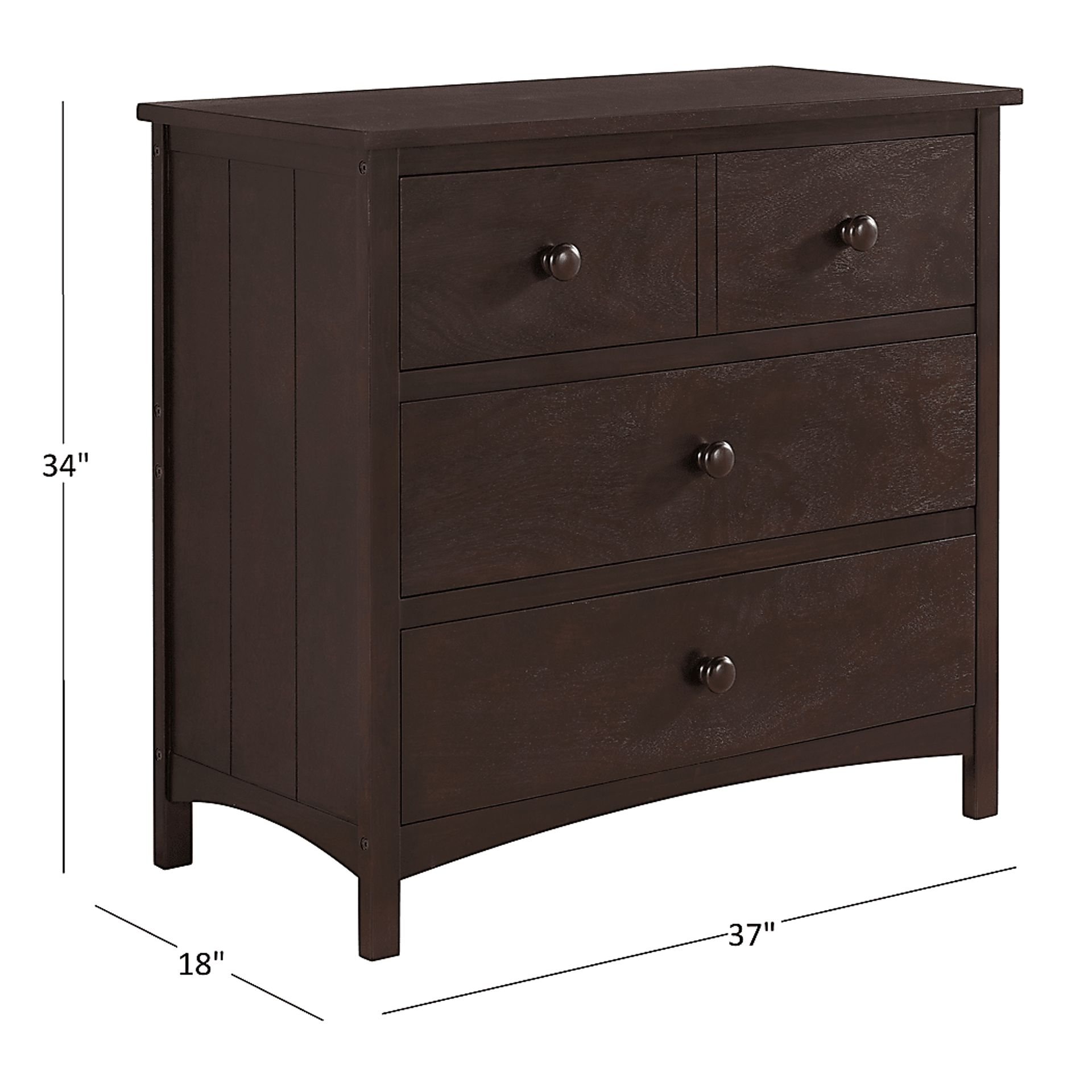 Nursery Dakson Espresso 3 Drawer Dresser - Image 5
