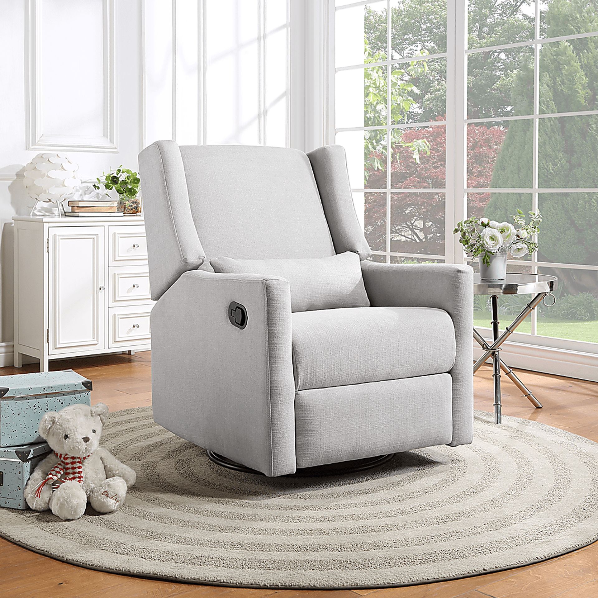 Nursery Deveron Light Gray Swivel Glider Recliner - Image 8