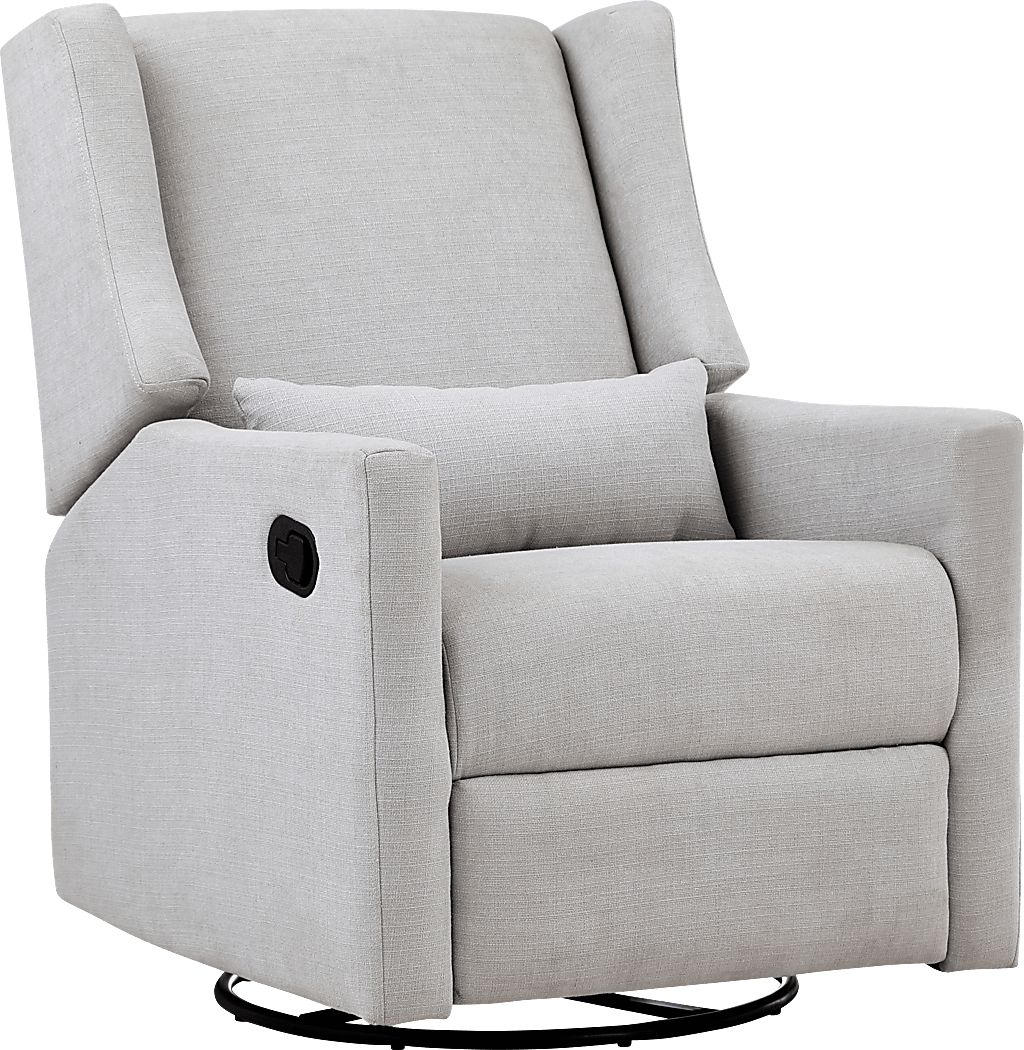 Nursery Deveron Light Gray Swivel Glider Recliner Rooms To Go