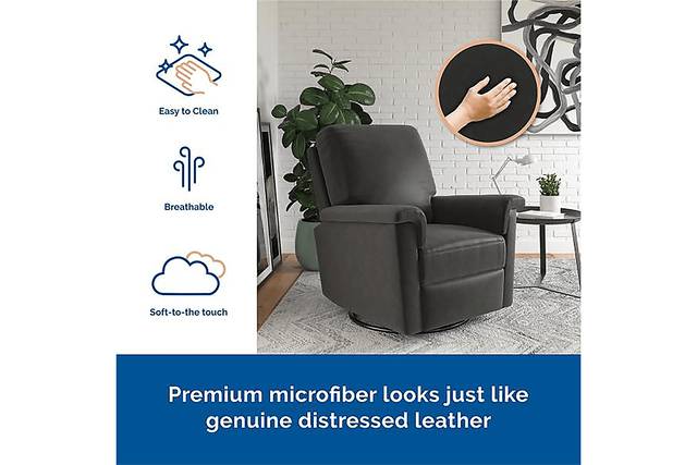 Nursery Diodi Black Swivel Recliner - Thumbnail - Image 7