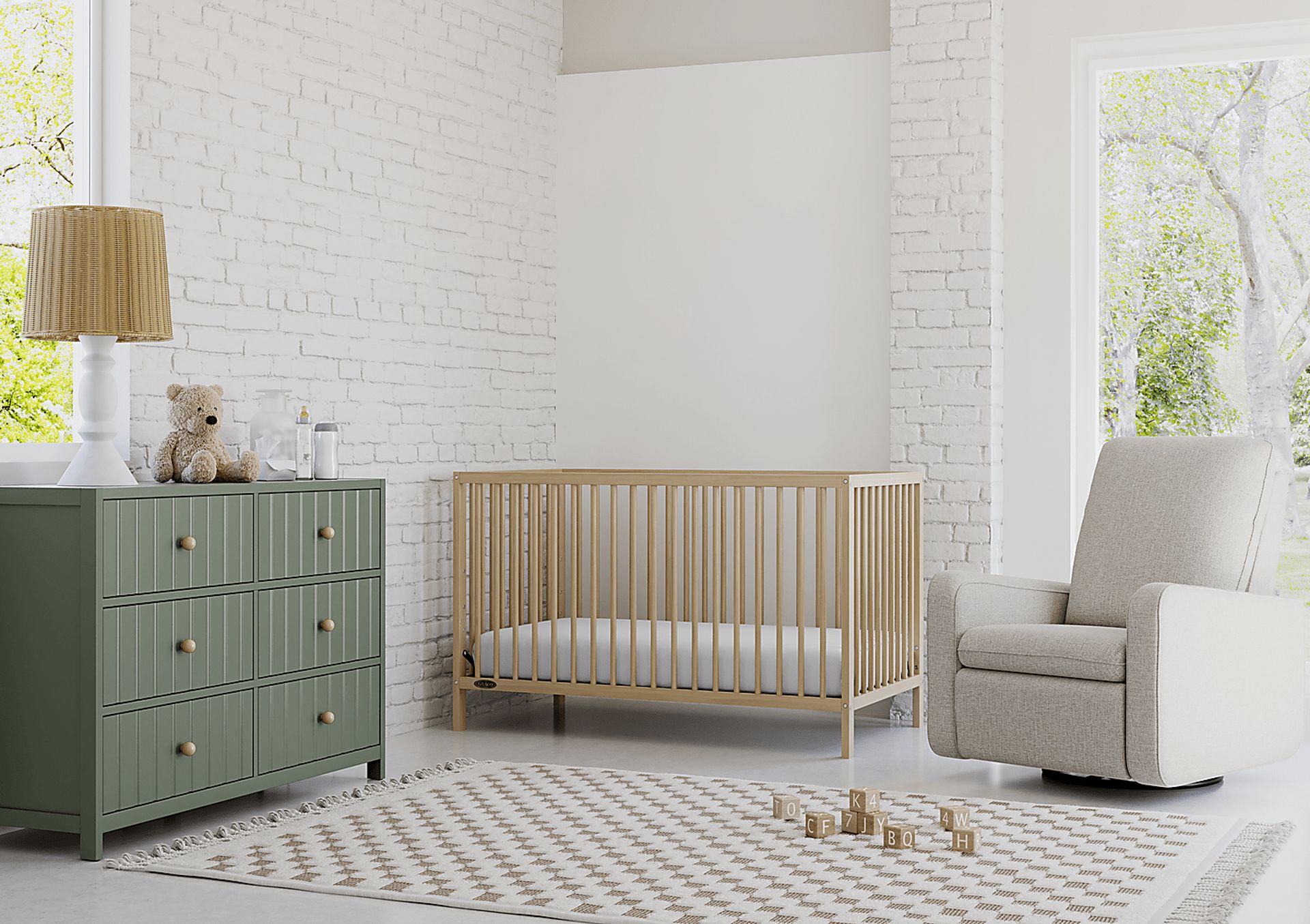Nursery Elysiu Beige Swivel Glider - Image 2
