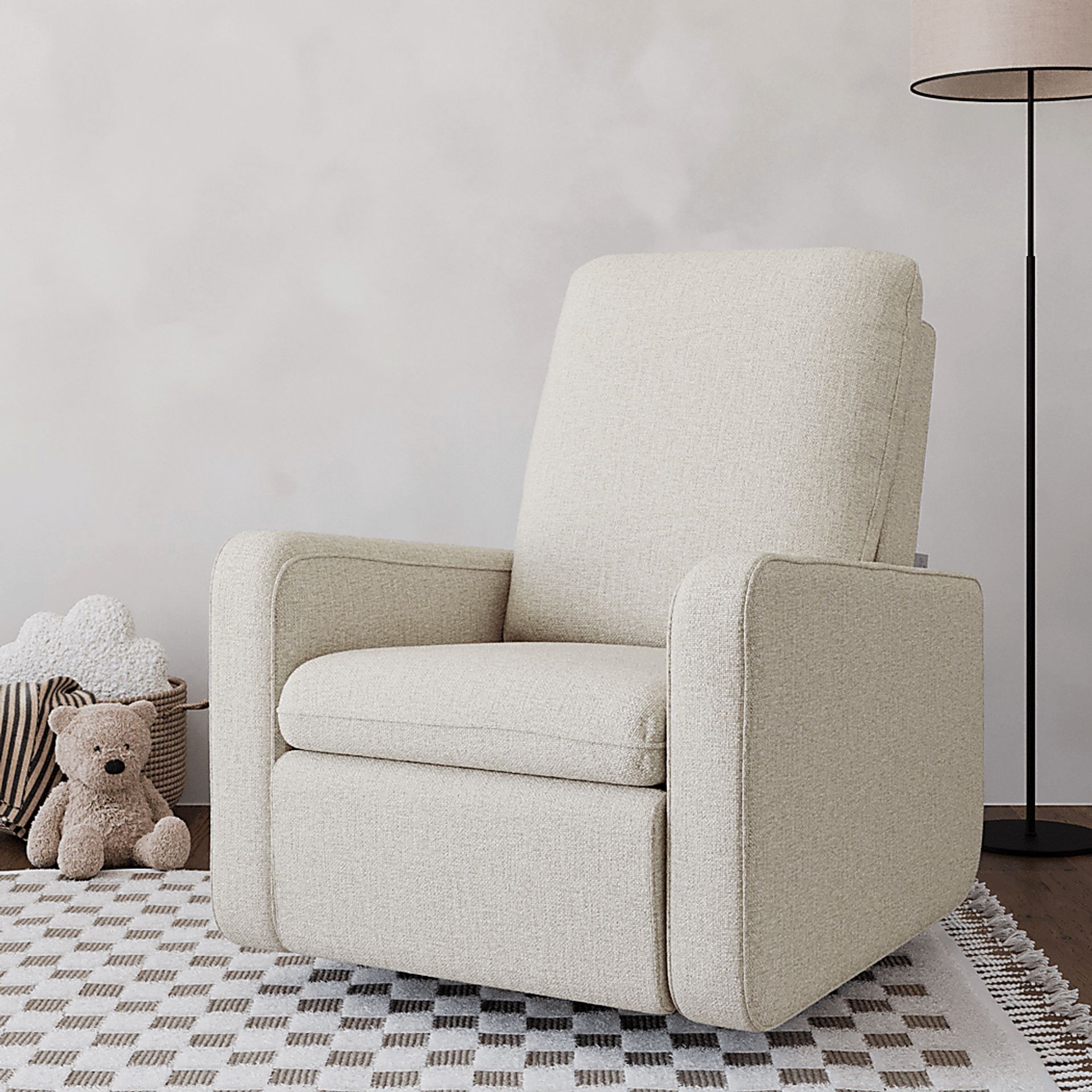 Nursery Elysiu Beige Swivel Glider - Image 3