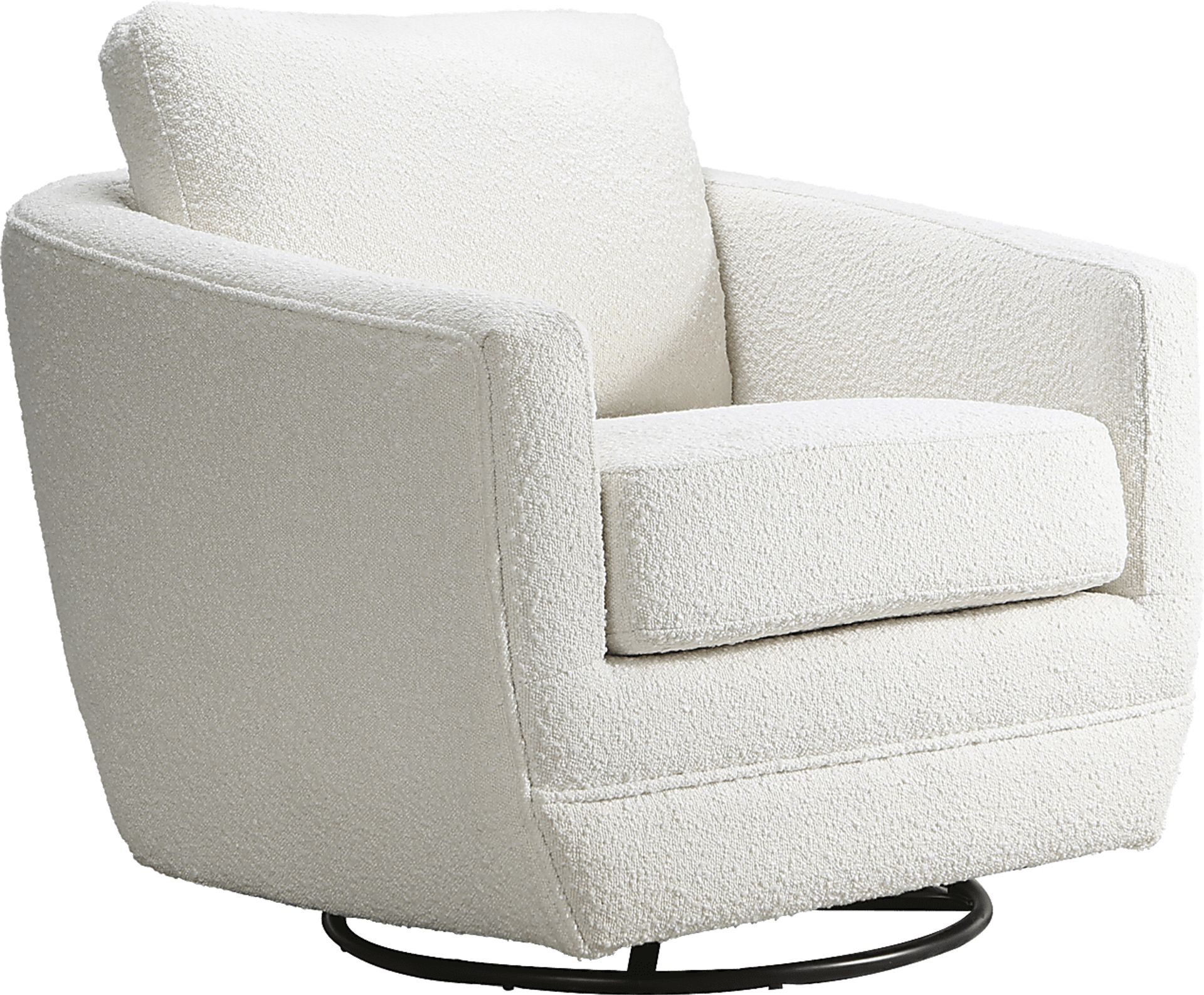 Nursery Eufemia White Boucle Swivel Glider - Image 1