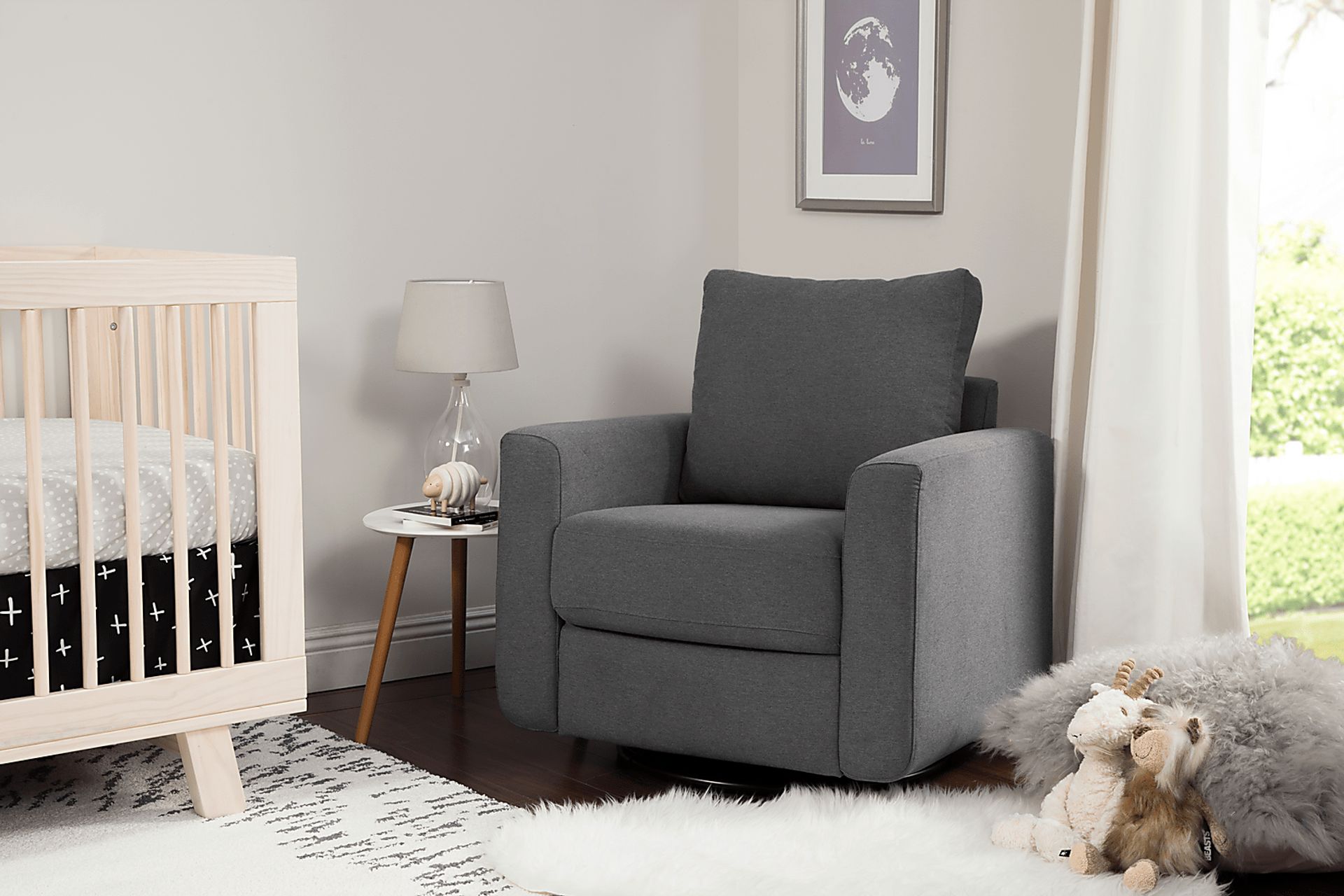 Nursery Harmony Fields Gray Swivel Glider - Image 2