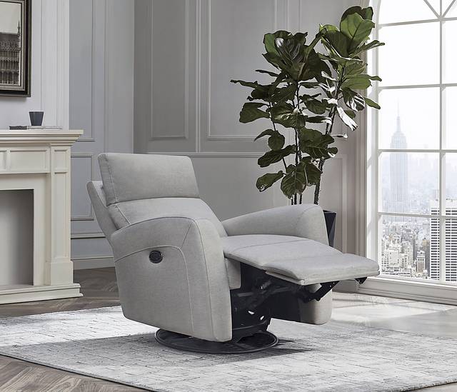 Nursery Kesden Pewter Triple Power Swivel Glider Recliner - Thumbnail - Image 3