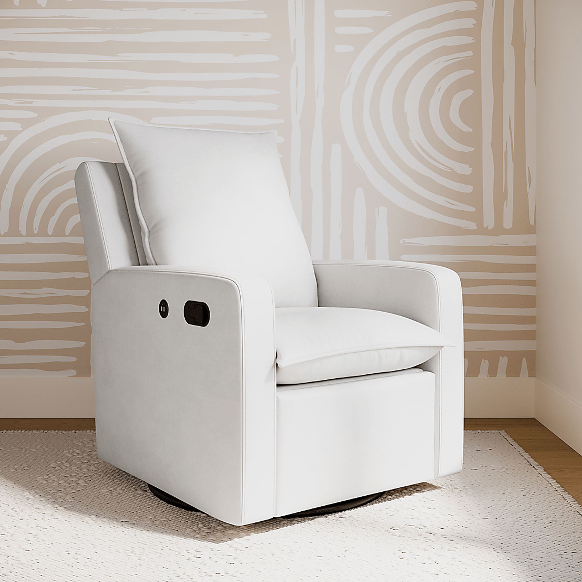 Nursery Kippar Ivory Swivel Glider Recliner - Image 3