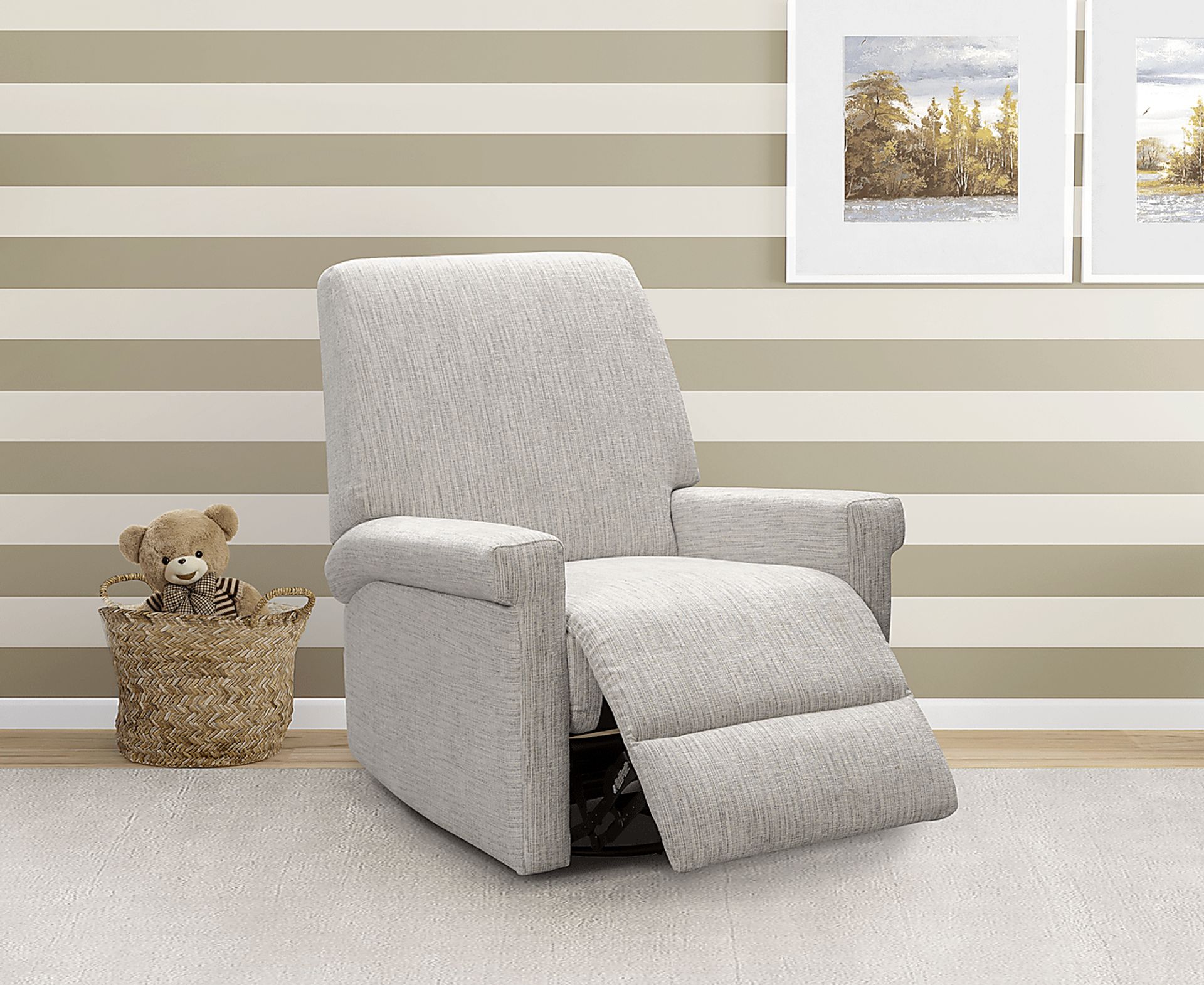 Nursery Lyrical Lullaby Ash Swivel Rocker Recliner - Image 5