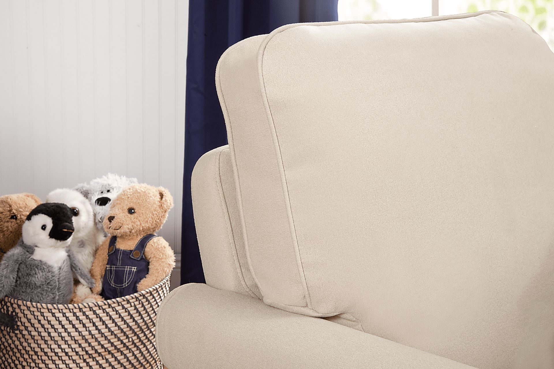 Nursery Paradise Park Beige Swivel Glider and Ottoman - Image 3