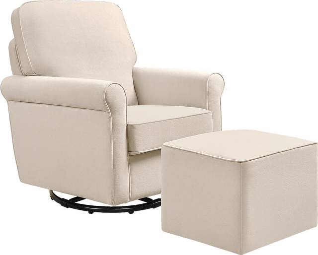 Nursery Paradise Park Beige Swivel Glider and Ottoman - Thumbnail - Image 1