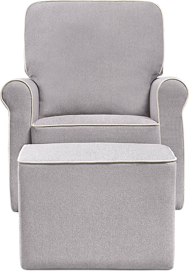 Nursery Paradise Park Gray Swivel Glider and Ottoman - Thumbnail - Image 3
