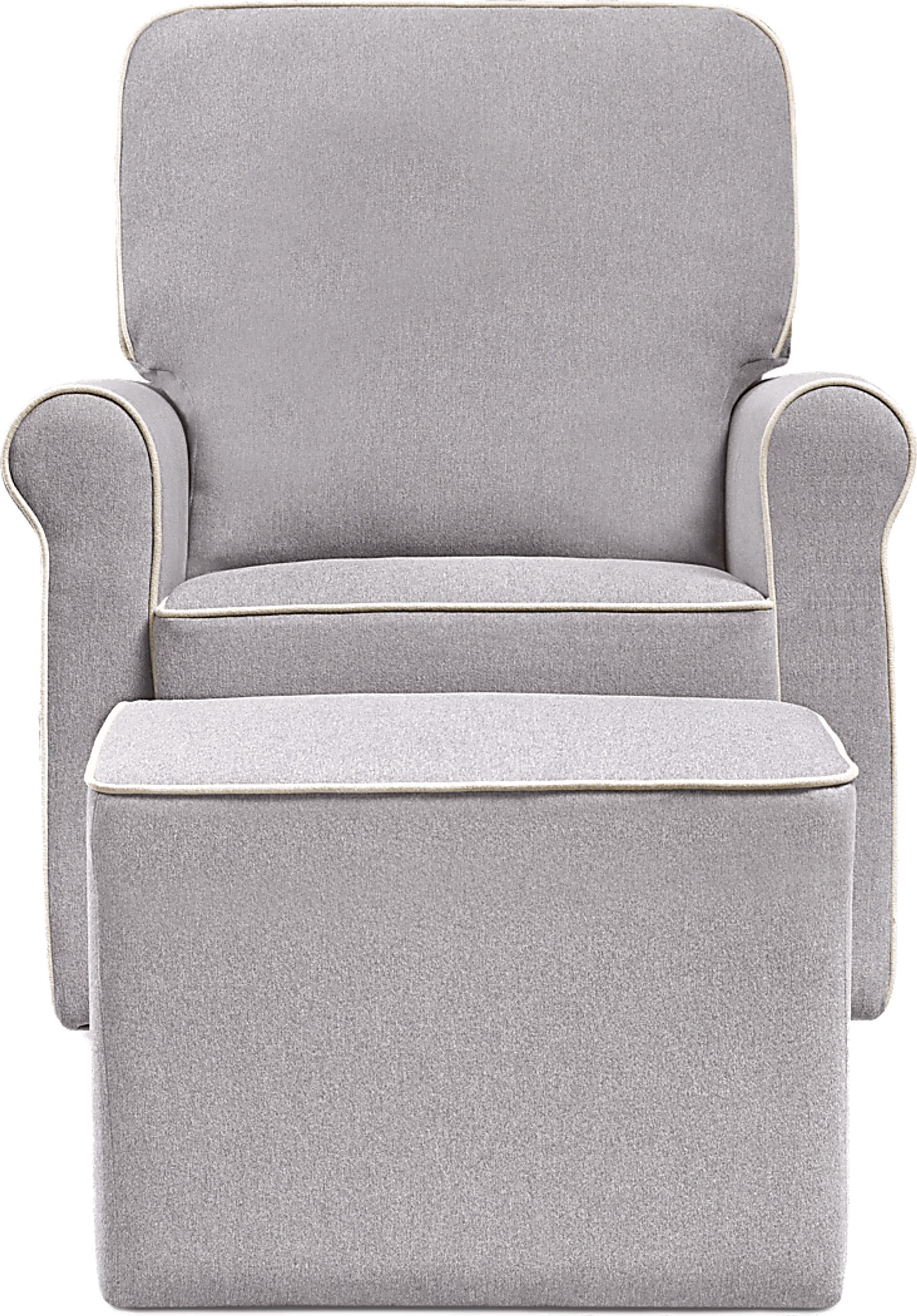Nursery Paradise Park Gray Swivel Glider and Ottoman - Image 3