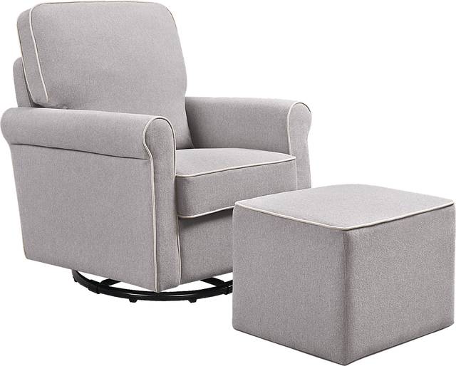 Nursery Paradise Park Gray Swivel Glider and Ottoman - Thumbnail - Image 1